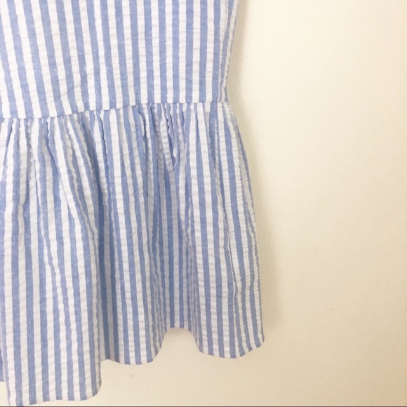 Bebe Striped Lace Up Blouse Blue White Sz XXS - Picture 2 of 6